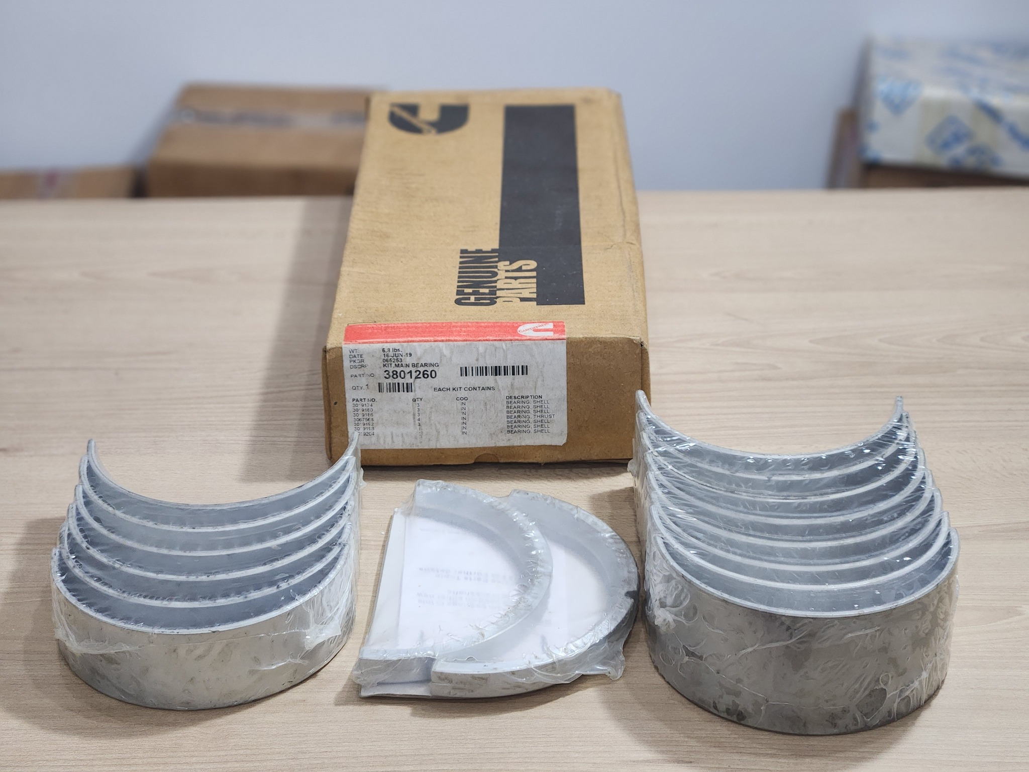 Bạc lót trục khuỷu 3801260 Cummins (Miễn cốt / Miễn Balie)